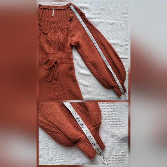 The Free People Emmaline Long Sleeve Sweater Dress in Cinnamon - Picture 12 of 13